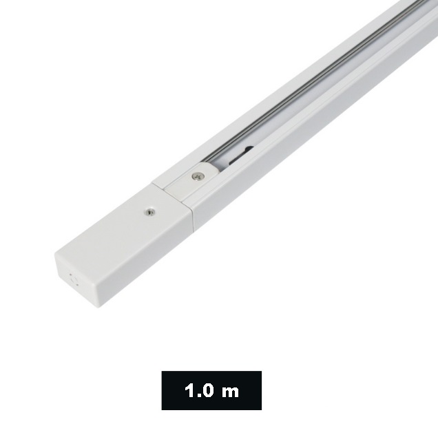 Шинопровод однофазный 1 метр белый ` (полный комплект с вводом питания и заглушкой) SPF23-12 (1/20)