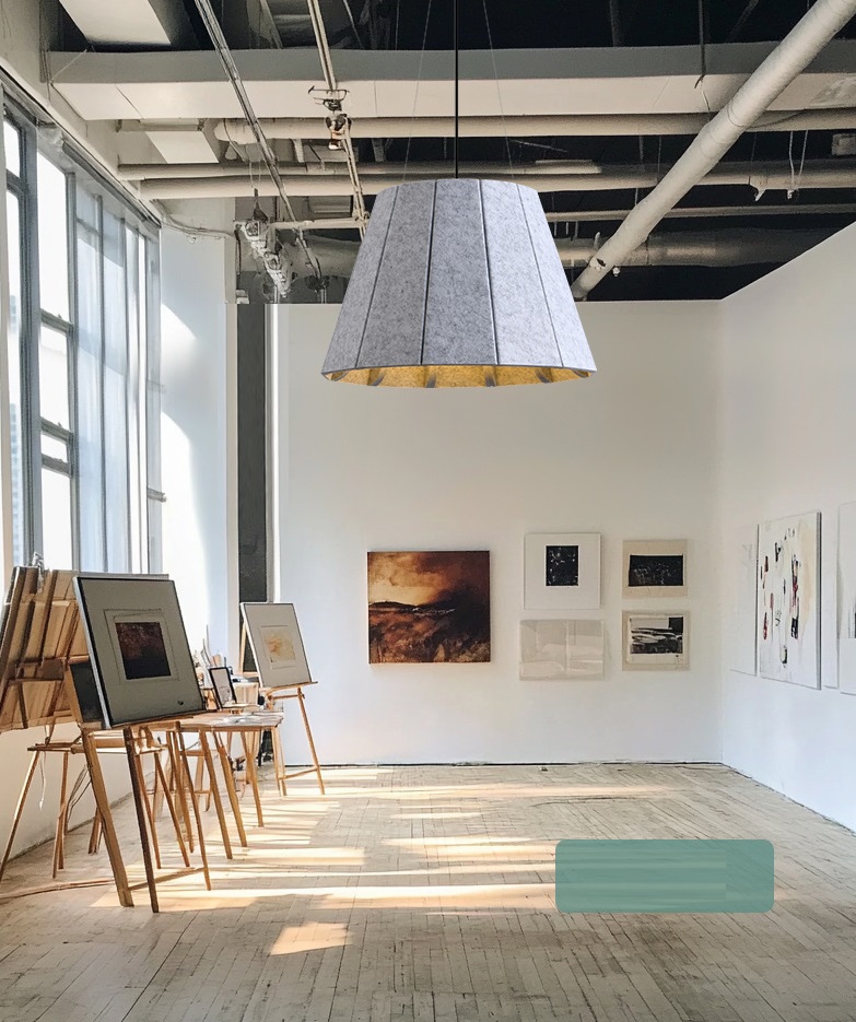 Светильник DZN-13720 БЕЖЕВЫЙ + ЧЕРНЫЙ ` D500/H350+1200/1/E27/40W ECHO ACOUSTIC войлочный акустически