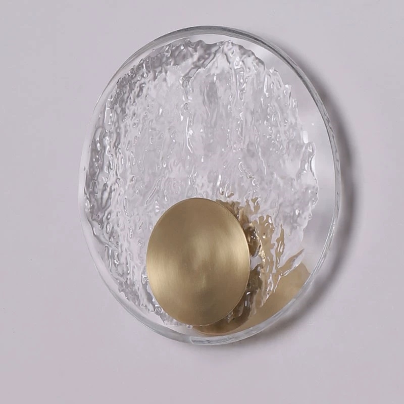 Светильник DZN-13797 ЗОЛОТАЯ БРОНЗА ` D200/H80/1/LED/.W/3000K стекло прозрачное, с рельефом