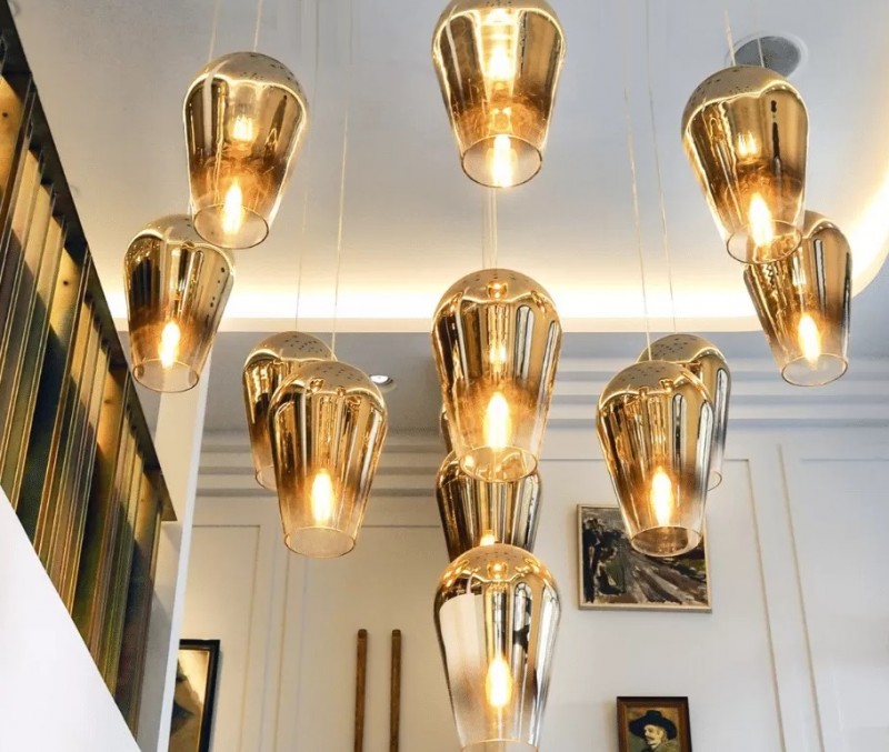 Светильник DZN-44748 ЗОЛОТО/ТОНИРОВАННЫЙ ` D200/H300+3000/1/E27/40W без лампы FADE by Tom Dixon