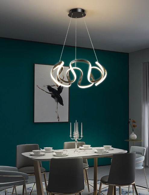 Светильник подвесной SPF-37491 BLACK/ЧЕРНЫЙ ` D500/H1200/1/LED/60W 2.4G WAVE 24-07 (1)