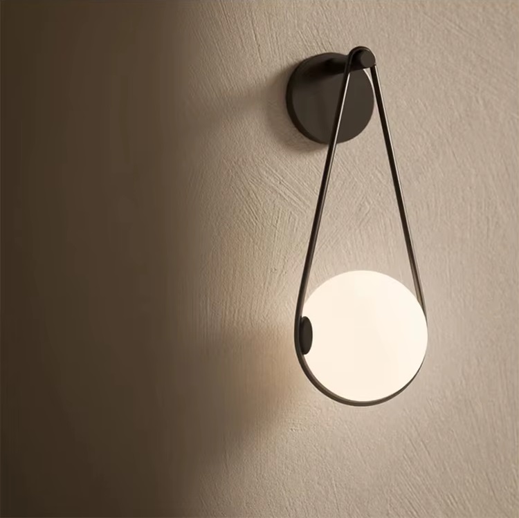 Светильник DZN-13849 ЧЕРНЫЙ ` L150*W250/H400/1/E27/10W D150mm белое матовое стекло