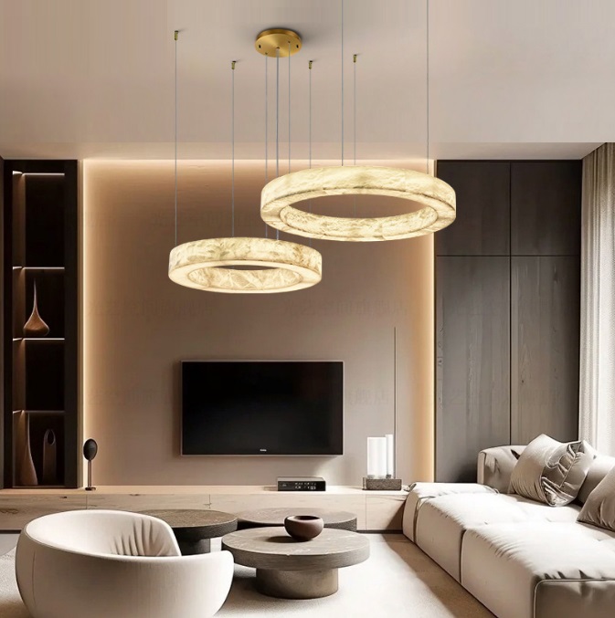 Светильник DZN-13861 БРОНЗА + МРАМОР ` D500+800/H70+1200/2/LED/30W UNIVERSE