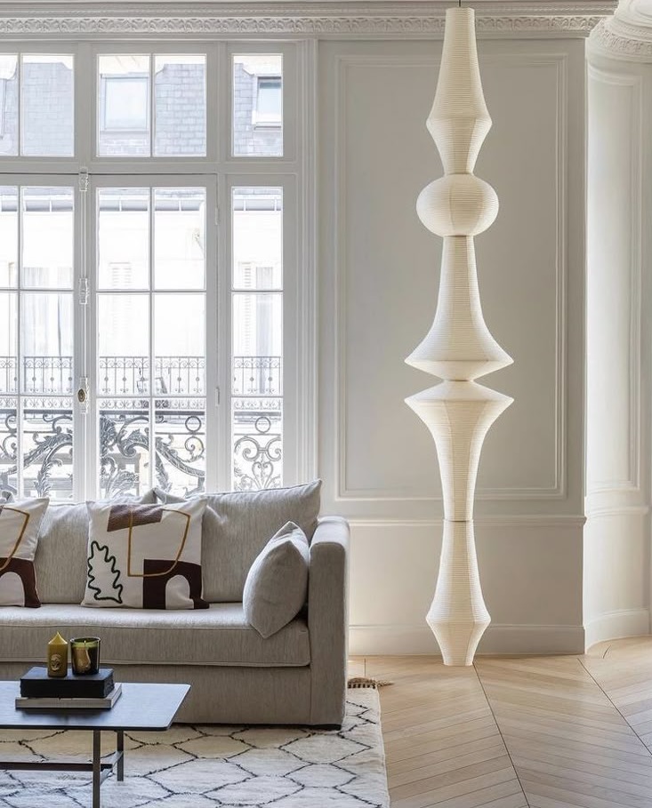 Светильник DZN-13869 БЕЛЫЙ ` D480/H2700/1/LED.W/3000K PAPER абажур из рисовой бумаги