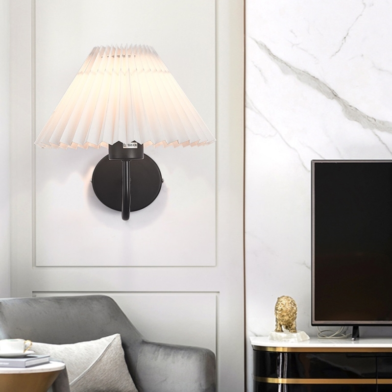 Светильник DZN-13873 ЧЕРНЫЙ + БЕЛЫЙ ` D240/H250/1/E27/40W PLEATED