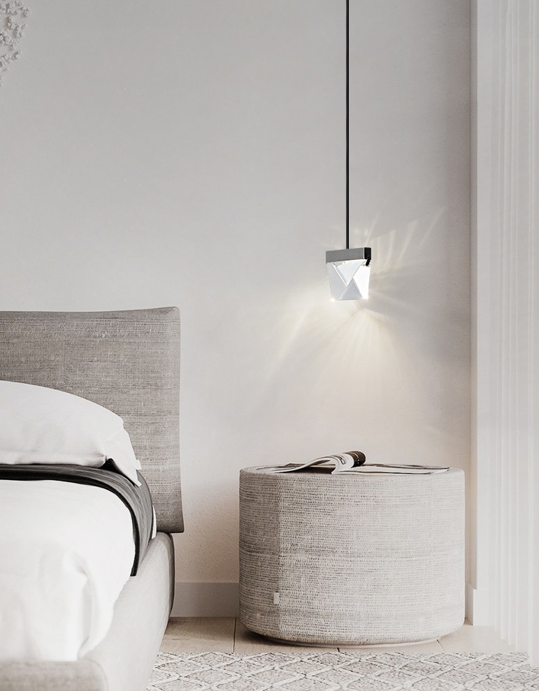 Светильник ElegantLight DZN-13056 ЧЕРНЫЙ D100/H1500/1/LED/4500K FACETED-STONE