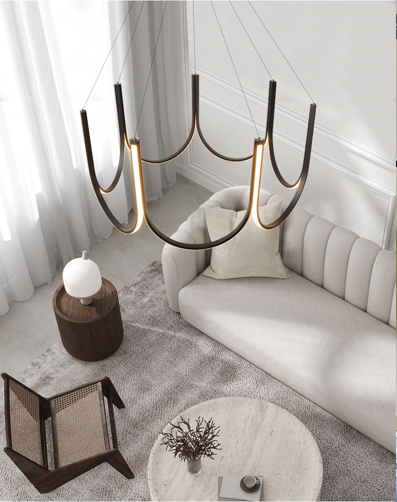 Светильник ElegantLight DZN-13080 ЧЕРНЫЙ D600/H400+1200/7/LED/100W/4500K HEITO 25-07