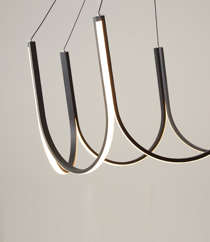 Светильник ElegantLight DZN-13080 ЧЕРНЫЙ D600/H400+1200/7/LED/100W/4500K HEITO 25-07