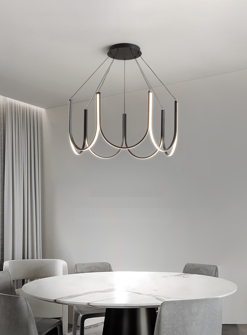 Светильник ElegantLight DZN-13080 ЧЕРНЫЙ D600/H400+1200/7/LED/100W/4500K HEITO 25-07