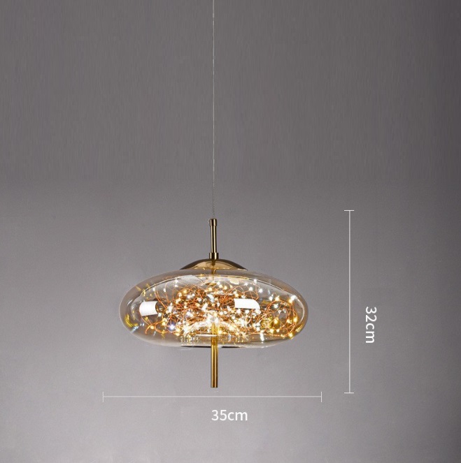 Светильник DZN-13104 ЗОЛОТО ` D350/H320+1500/1/LED/24W/3000K SANTA