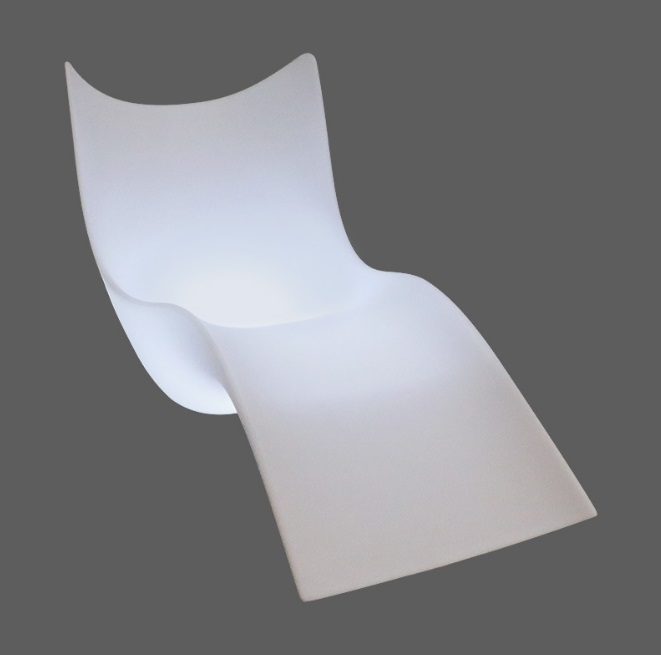 Шезлонг пластиковый DZN-13143 БЕЛЫЙ 195*90*90 со светодиодной подсветкой