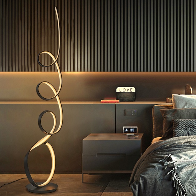 Светильник торшер ElegantLight DZN-38516 ЧЕРНЫЙ ` D320/H1850/1/LED/30W/3000K WAVE