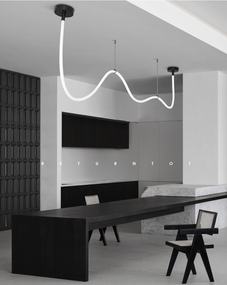 Светильник DZN-11196 ЧЕРНЫЙ ` D1500/H1000/1/LED/./4500K белый матовый силикон в тканевой оплётке FLE