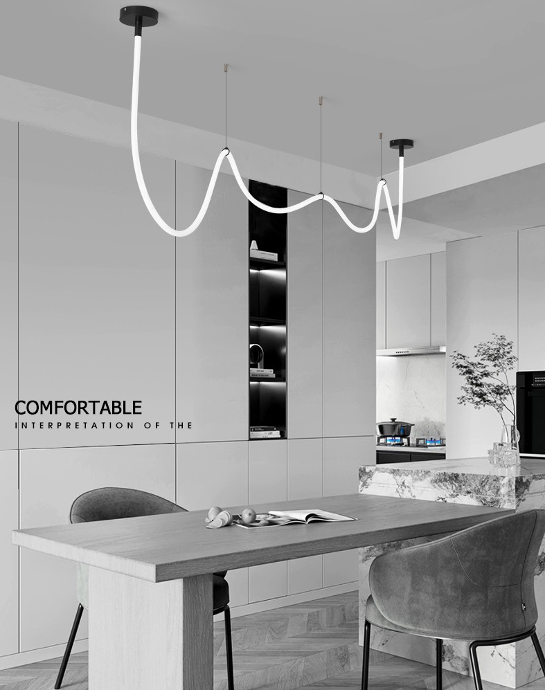 Светильник DZN-11196 ЧЕРНЫЙ ` D1500/H1000/1/LED/./4500K белый матовый силикон в тканевой оплётке FLE