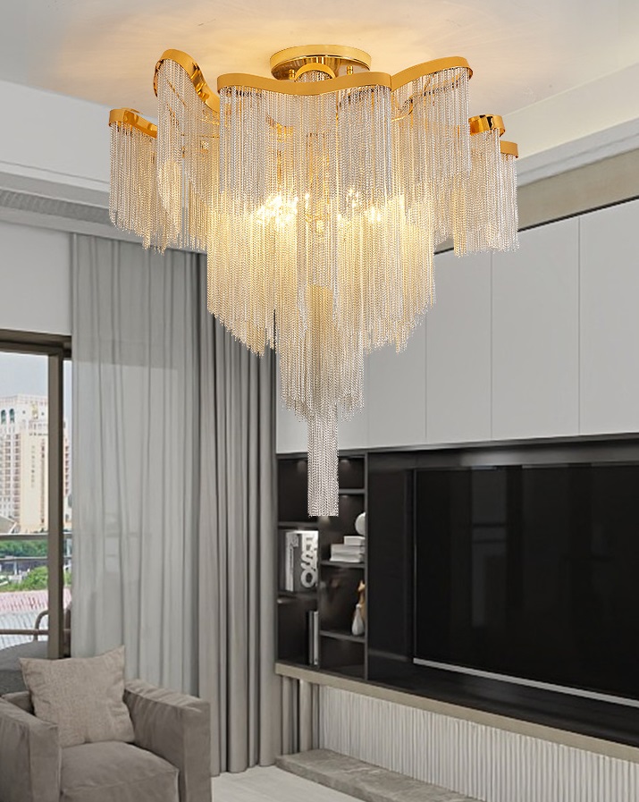 Светильник подвесной SAPFIR SPF-13218 ЗОЛОТО ` D800/H900/12/E14/40W COVER