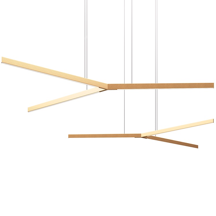 Светильник DZN-69786 ЗОЛОТАЯ БРОНЗА ` D1350/H1500/3/LED/.W/4000K (профиль 3*L675mm)