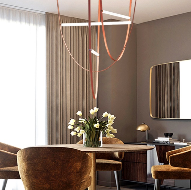 Светильник подвесной ElegantLight DZN-8392 КОРИЧНЕВЫЙ ` L400/H1200/1/LED/3000K NUTTA 22-12