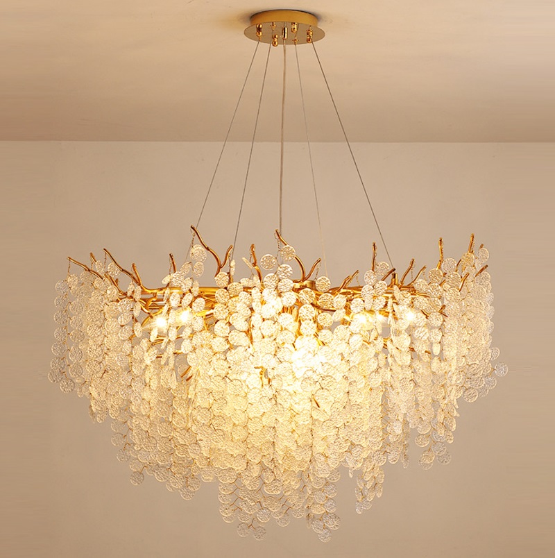 Светильник DZN-34946 ЗОЛОТО ` D800*450/H1200/12/G9/40W COINS