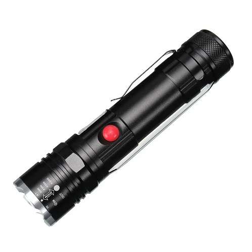 Фонарь светодиодный T6-26 ЧЕРНЫЙ D35/H150/2/LED USB-кабель, регулировка угла свечения RSP 24-06