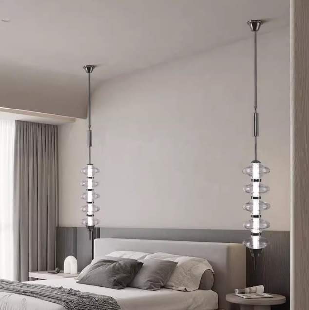 Светильник ElegantLight DZN-13246 ЧЕРНЫЙ/ПРОЗРАЧНЫЙ ` D180/H700+800/1/LED/15W/4000K AUIS