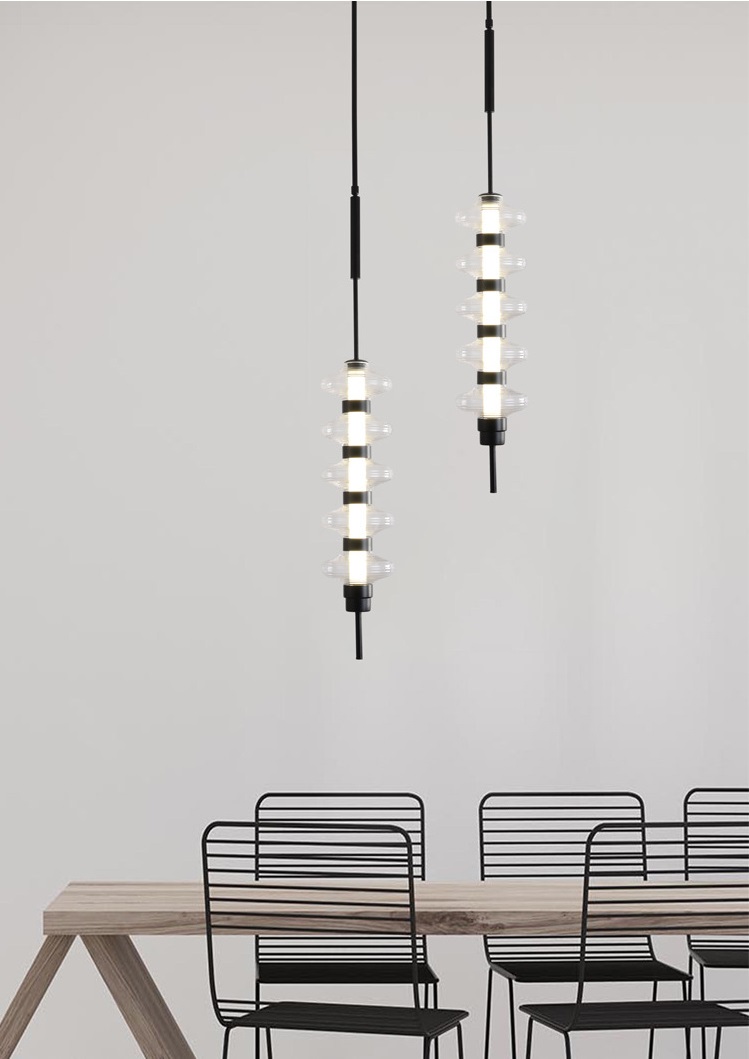 Светильник ElegantLight DZN-13246 ЧЕРНЫЙ/ПРОЗРАЧНЫЙ ` D180/H700+800/1/LED/15W/4000K AUIS