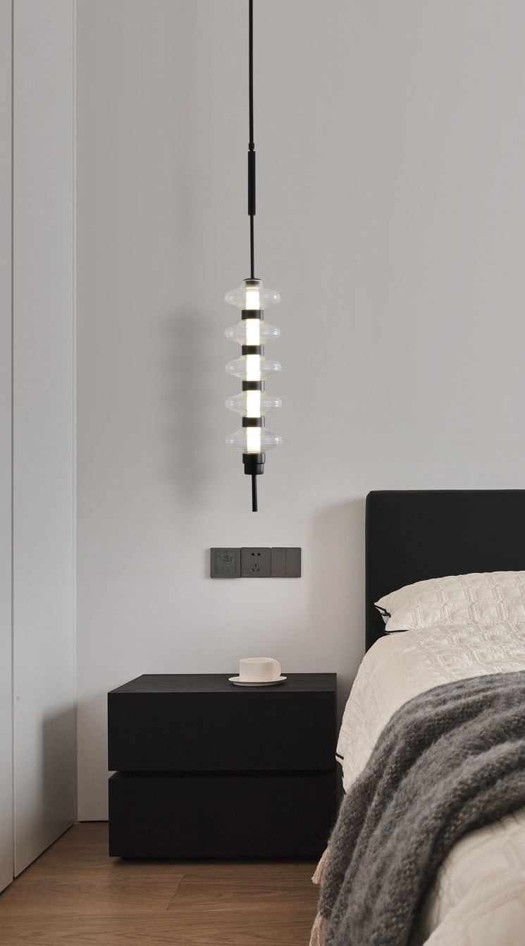 Светильник ElegantLight DZN-13246 ЧЕРНЫЙ/ПРОЗРАЧНЫЙ ` D180/H700+800/1/LED/15W/4000K AUIS