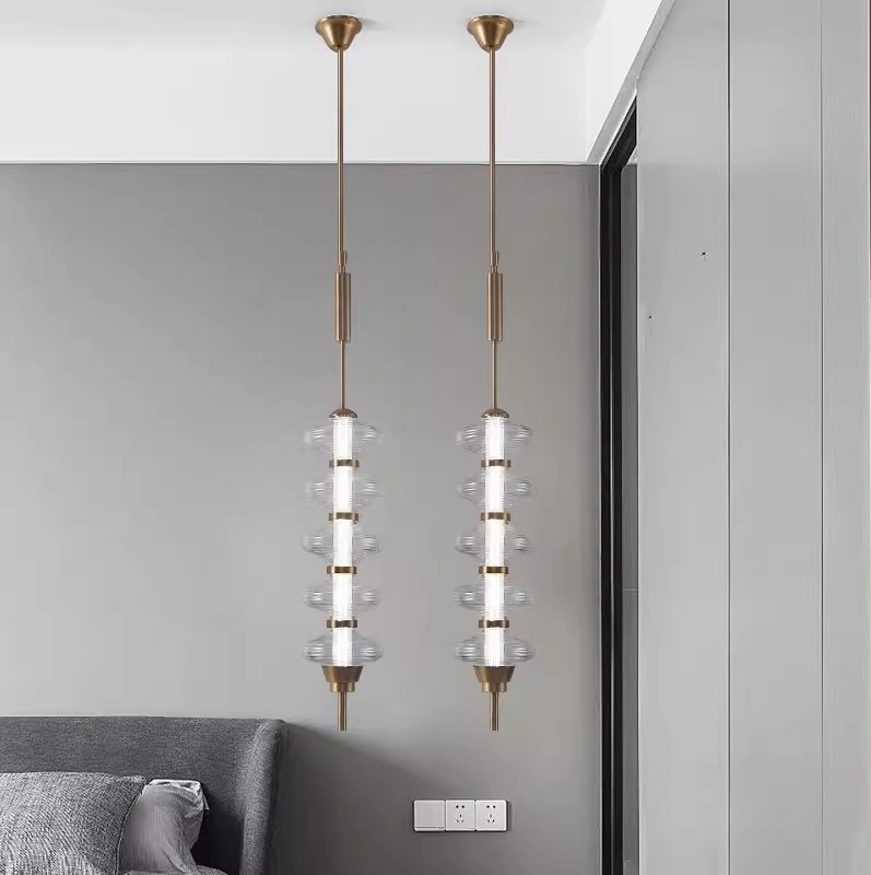 Светильник ElegantLight DZN-13247 БРОНЗА/ПРОЗРАЧНЫЙ ` D180/H700+800/1/LED/15W/4000K AUIS