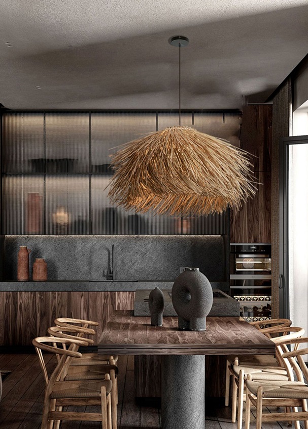 Светильник ElegantLight DZN-13250 КОРИЧНЕВЫЙ ` D600/H1500/1/E27/40W