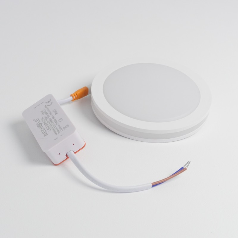 Светильник RG-UP1801 БЕЛЫЙ D120/H15/1+1/LED/18W/4000K с доп. торцевой подсветкой и с регулируемым мо