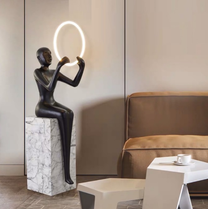 Светильник торшер-маникен DZN-11289 ЧЕРНЫЙ ` D440*400/H1760/1/LED/30W/6500K MANIKIN