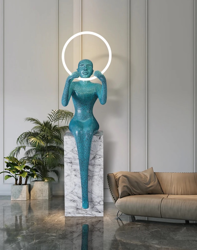 Светильник торшер-маникен DZN-11289 ЧЕРНЫЙ ` D440*400/H1760/1/LED/30W/6500K MANIKIN