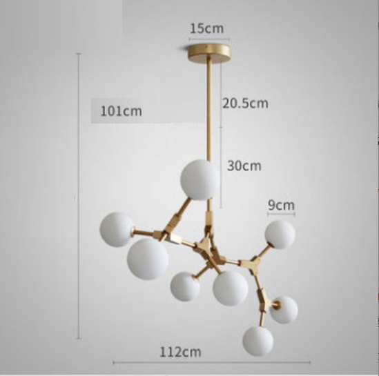 Светильник DZN-5299 БРОНЗА ` D1120*300/H1010/8/G9/40W плафон 90мм