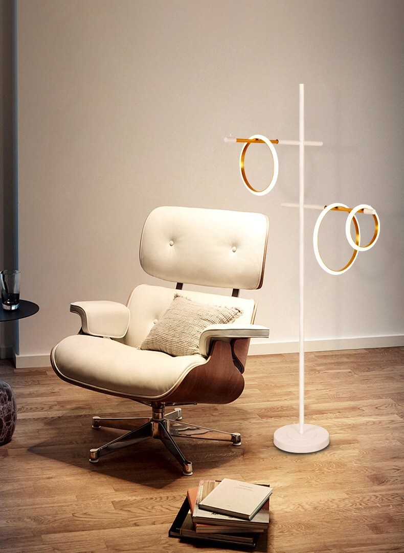 Светильник DZN-5314 БЕЛЫЙ + ЗОЛОТО ` D500/H1800/3/LED/55W/4500K NIMBUS