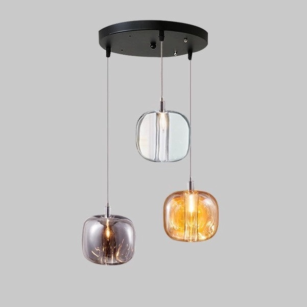 Светильник DZN-14239 РОМ/ЯНТАРНЫЙ ` D300/H1500/3/G4/5W CASCADE стекло D130mm