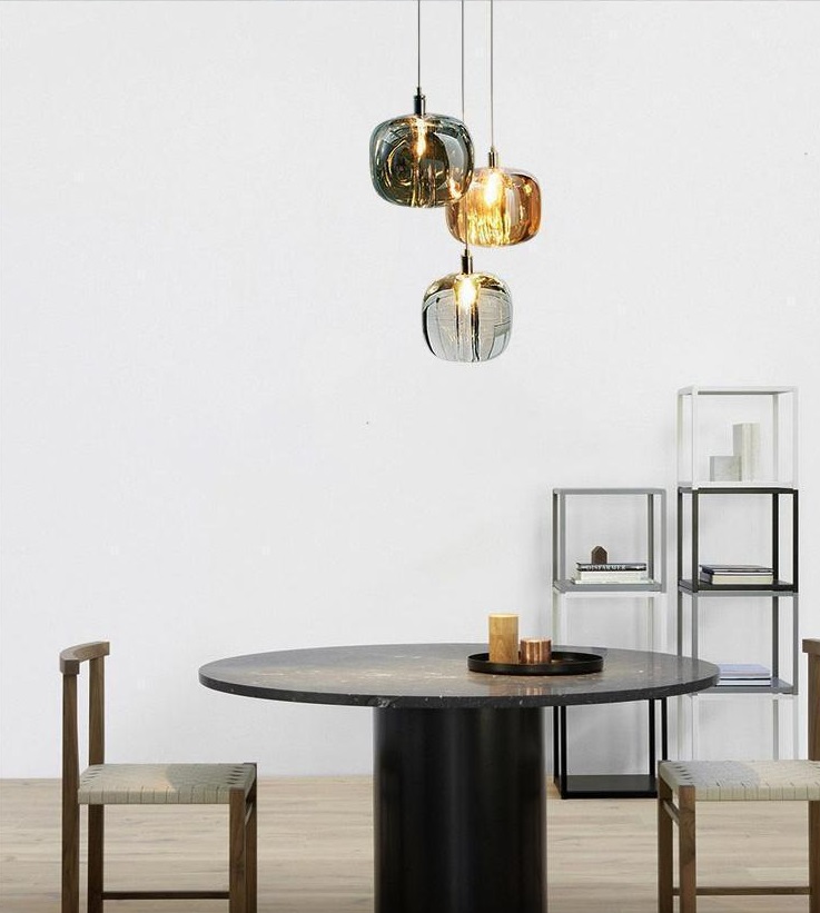 Светильник DZN-14239 РОМ/ЯНТАРНЫЙ ` D300/H1500/3/G4/5W CASCADE стекло D130mm