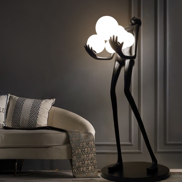 Светильник торшер-маникен DZN-11376 ЧЕРНЫЙ ` D800*420/H1800/6/E27/20W MANIKIN 24-12 VST