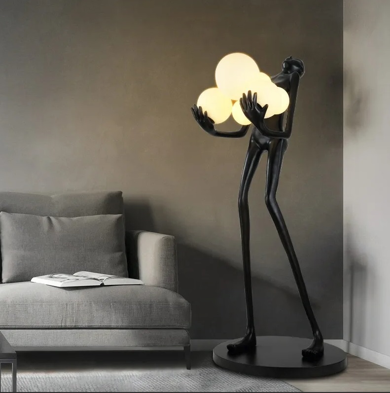 Светильник торшер-маникен DZN-11376 ЧЕРНЫЙ ` D800*420/H1800/6/E27/20W MANIKIN 24-12 VST