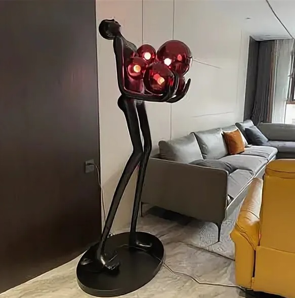 Светильник торшер-маникен DZN-11376 ЧЕРНЫЙ ` D800*420/H1800/6/E27/20W MANIKIN 24-12 VST