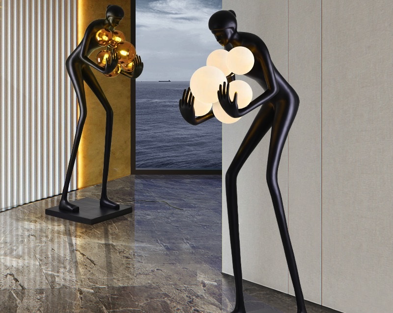 Светильник торшер-маникен DZN-11376 ЧЕРНЫЙ ` D800*420/H1800/6/E27/20W MANIKIN 24-12 VST