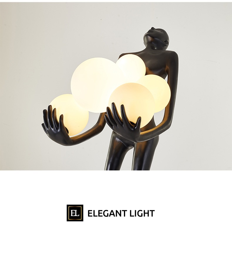 Светильник торшер-маникен DZN-11376 ЧЕРНЫЙ ` D800*420/H1800/6/E27/20W MANIKIN 24-12 VST