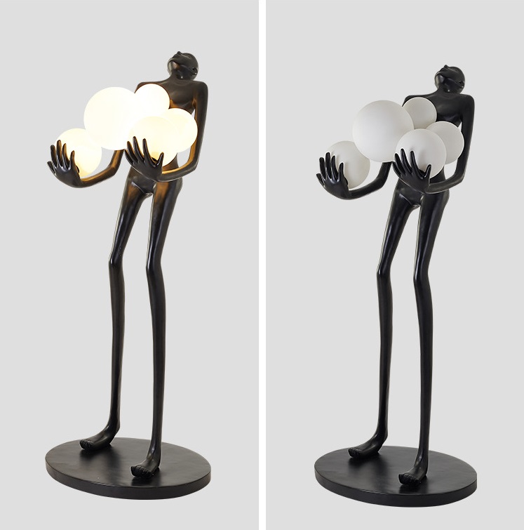 Светильник торшер-маникен DZN-11376 ЧЕРНЫЙ ` D800*420/H1800/6/E27/20W MANIKIN 24-12 VST