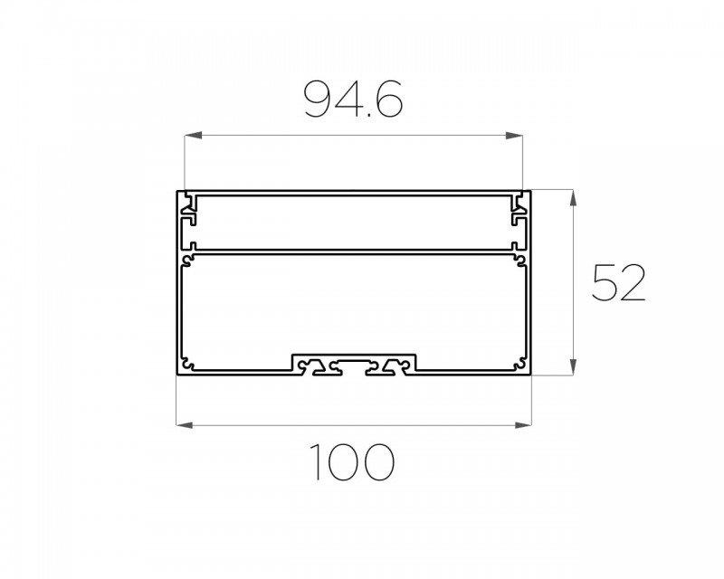 Профиль накладной алюминиевый LC-LP-50100-2 Anod