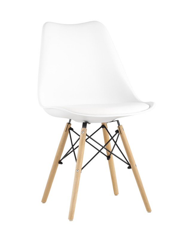 Eames Soft белый обеденный сиденье экокожа ножки из массива бука