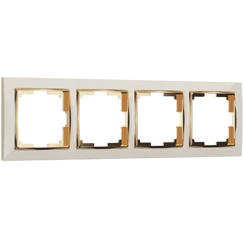 WERKEL Snabb WL03-Frame-04-ivory-GD/ Рамка на 4 поста (слоновая кость/золото) a035250 W0041932