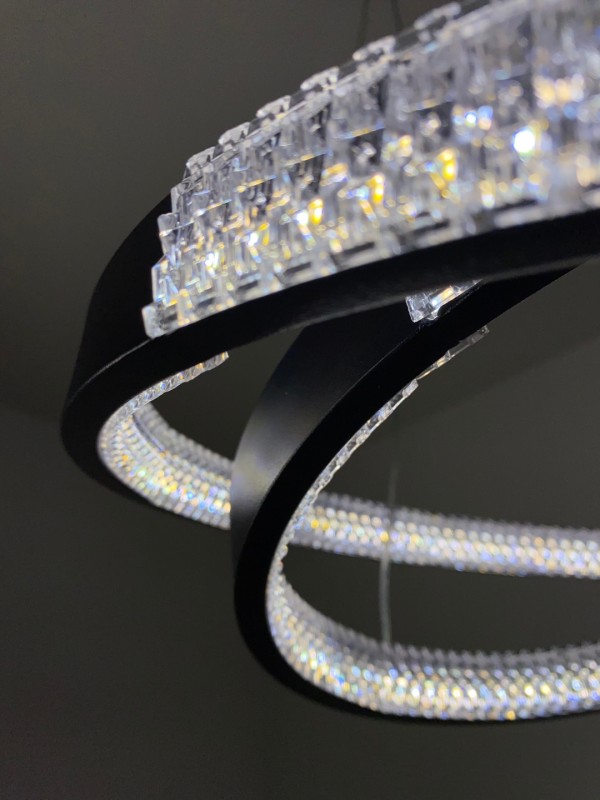 Светильник подвесной SAPFIR (H2202-400-2BK) SPF-8714 ЧЕРНЫЙ ` D400+300/H1000/2/LED/2*42W без ПДУ TER