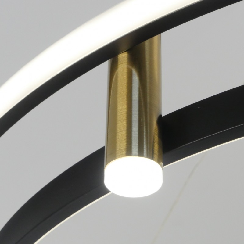 Светильник подвесной SAPFIR SPF-8767 ЧЕРНЫЙ+ЗОЛОТО ` D600/H1200/4+2/LED/4500K CORE 24-12