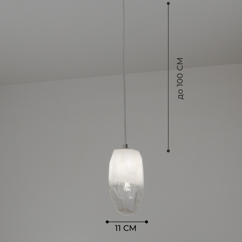 Светильник SPF-4272 WHITE+CLEAR/БЕЛЫЙ+ПРОЗРАЧНЫЙ ` D110/H1000/1/G9/50W GEO без лампы SPF22-12