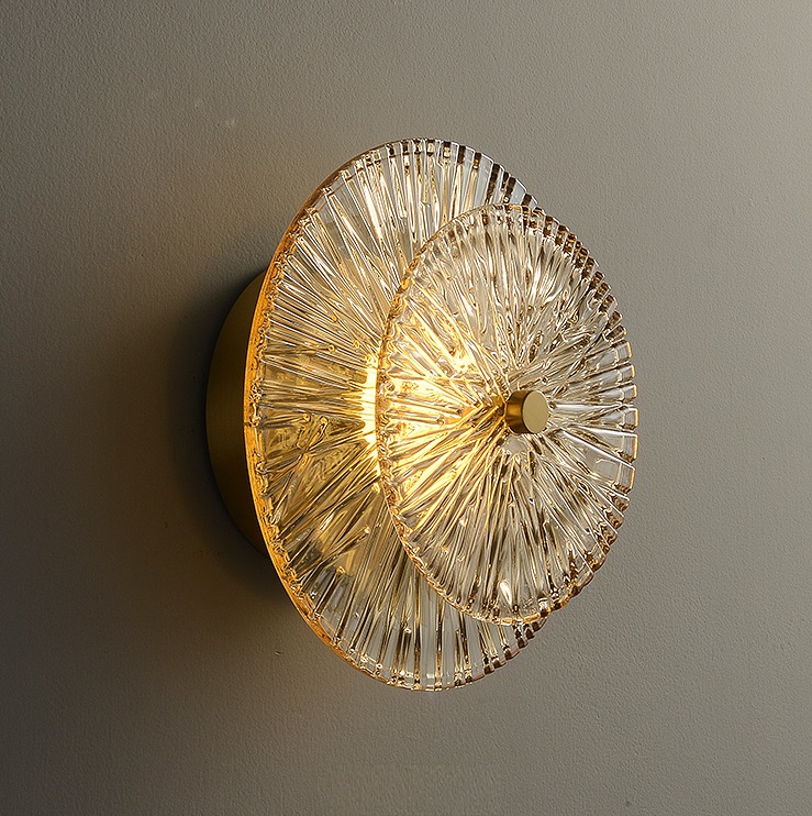 Светильник настенный ElegantLight DZN-4423 ЗОЛОТО+ЯНТАРНЫЙ ` D200/H100/1/LED/9W 3000-6500K 25-03 (1)