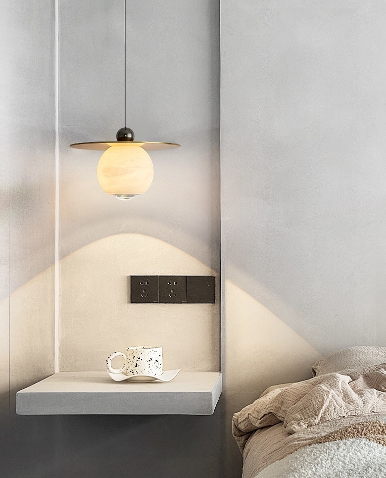 Светильник DZN-65202 ЧЕРНЫЙ + МРАМОР БЕЛЫЙ ` D240/.H1200/1/LED/.W/4500K