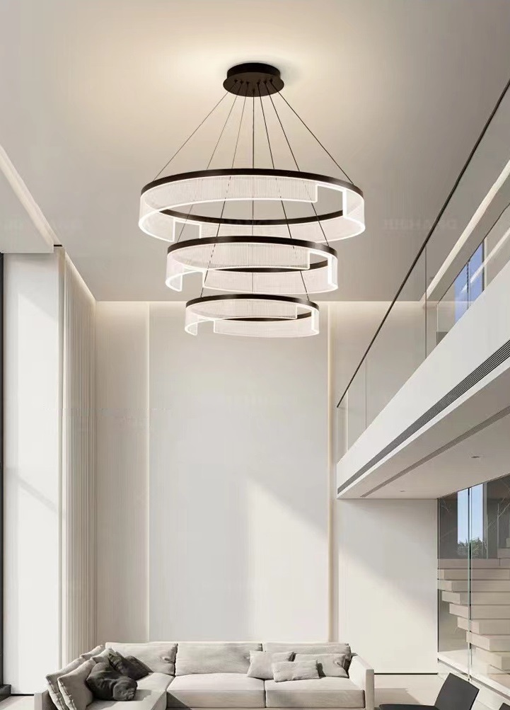 Светильник ElegantLight DZN-4511 ЧЕРНЫЙ ` D800+600+400/H2000/3/LED/200W 2.4G ZEBRA 23-12